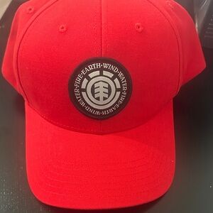 Element Red Baseball Cap with Circular Tree Logo